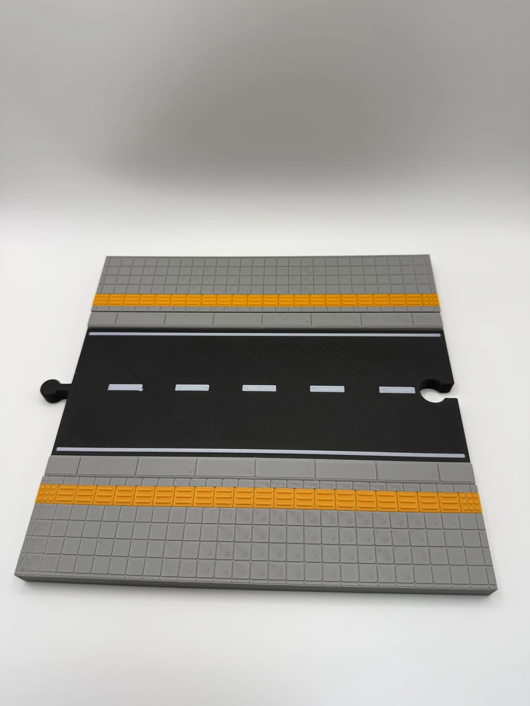 Straight road and sidewalk set - overall view